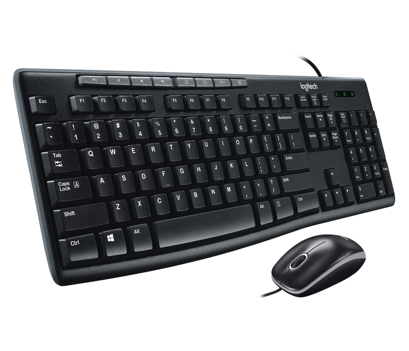 Kit Logitech teclado y mouse mk200 alámbrico usb